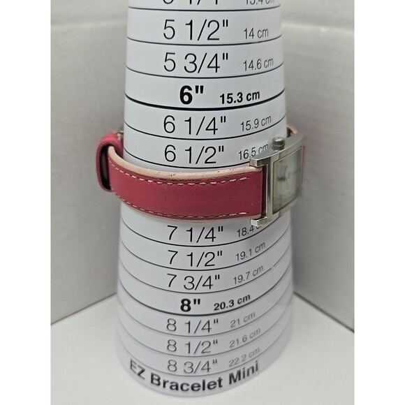 Skagen 528SSLP Women Square Watch Pearl Pink Leather Stainless Steel New Battery - Picture 7 of 12